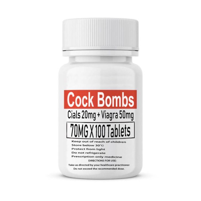 Cock Bombs Cials 20mg + Viagra 50mg , 70mg 100 tablets
